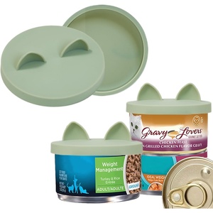 image:imageOHMO 2 Pack Cat Food Can Lids Small Size 3 oz Silicone Pet Food Can Lids Covers for 25 oz Cat Food Cans Light BlueLight Green