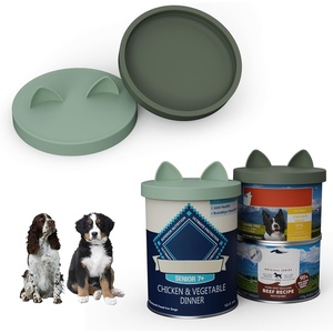 image:imageOHMO 2 Pack Pet Food Can Lids 33 in  85mm Silicone Pet Food Can Lids Covers for 55 oz Cat and Dog Food Cans MarsampCoralCamo GreenLight Green