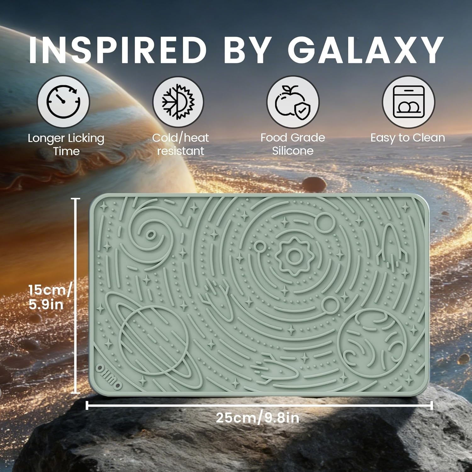 image:imageOHMO Lick Mat for Dogs amp Cats AshBeige 2pcs 9859 Galaxy Design Slow Feeder with Suction Cups Keep Them Busy amp Anxiety Relief Easy Clean Enrichment AccessoriesLight BlueLight Green