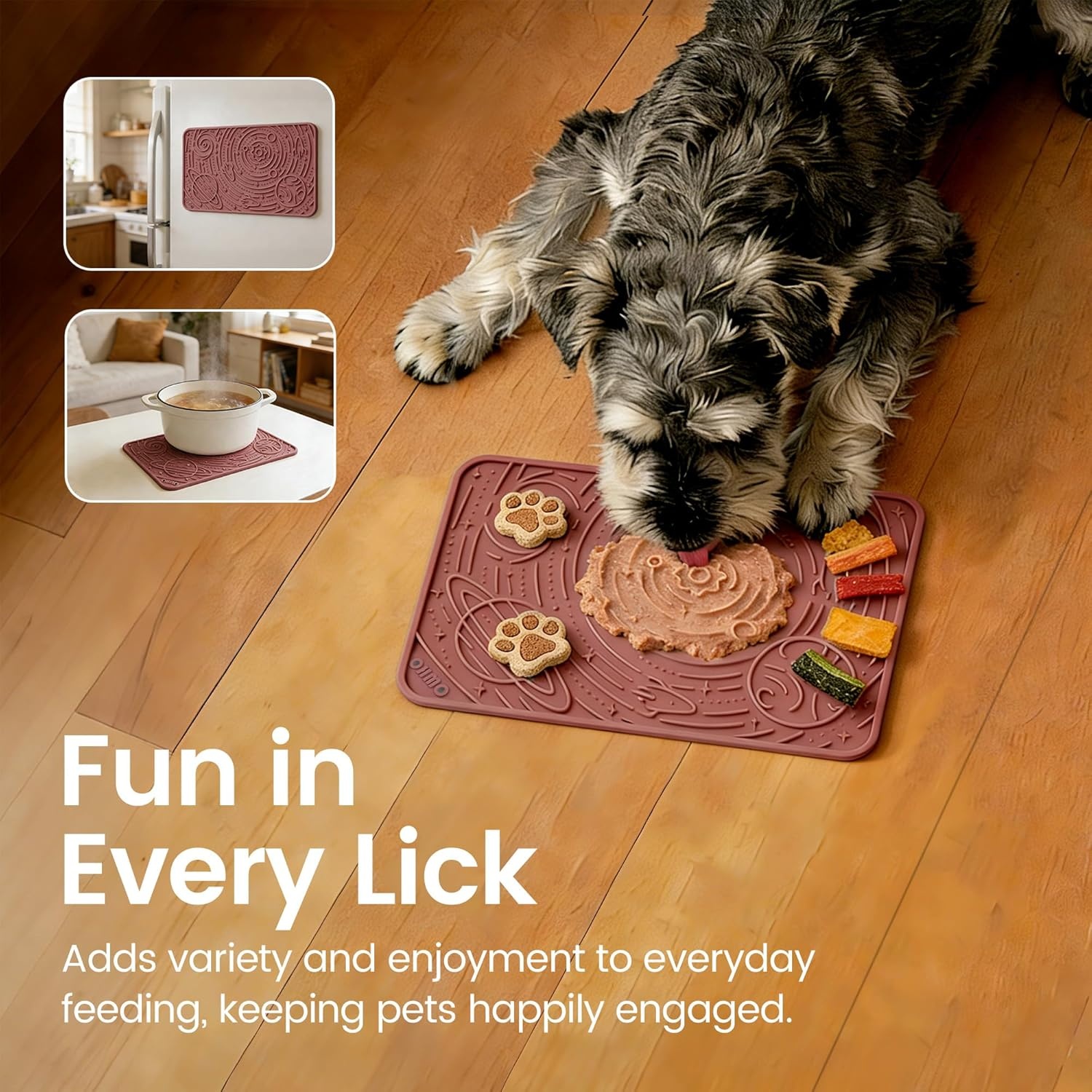 image:imageOHMO Lick Mat for Dogs amp Cats AshBeige 2pcs 9859 Galaxy Design Slow Feeder with Suction Cups Keep Them Busy amp Anxiety Relief Easy Clean Enrichment AccessoriesCamo GreenMars