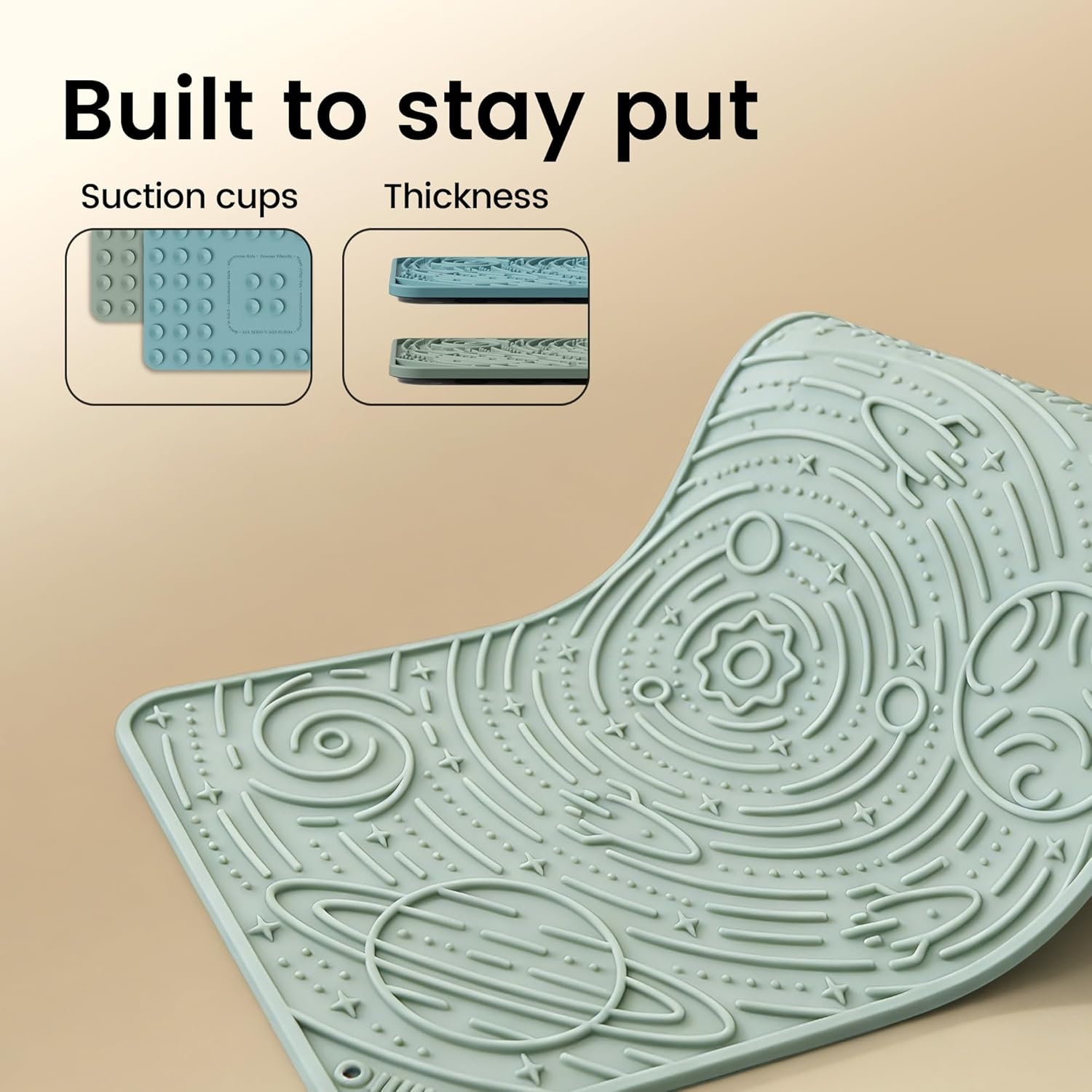 image:imageOHMO Lick Mat for Dogs amp Cats AshBeige 2pcs 9859 Galaxy Design Slow Feeder with Suction Cups Keep Them Busy amp Anxiety Relief Easy Clean Enrichment AccessoriesLight BlueLight Green