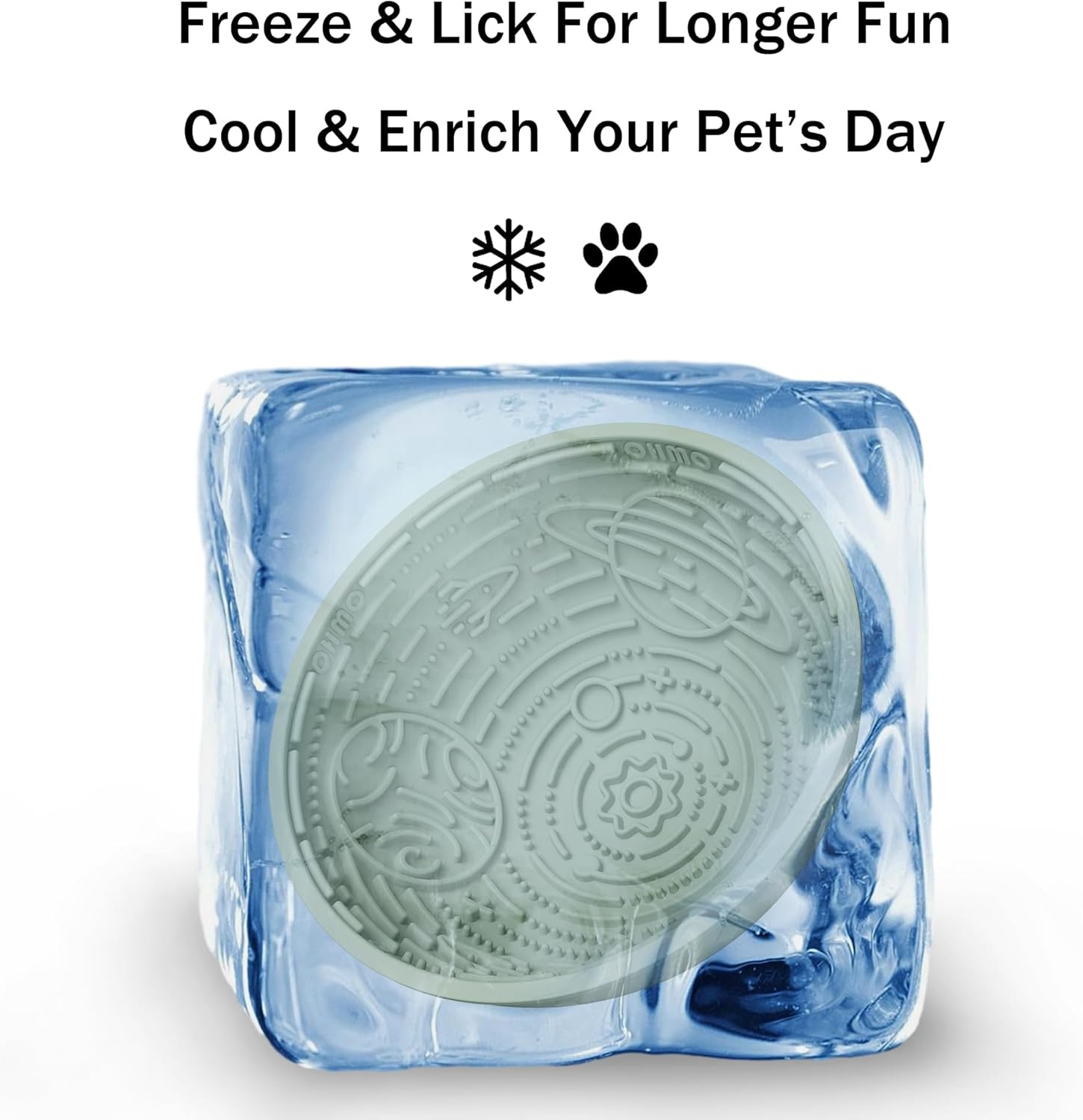 image:imageOHMO Lick Mat for Dogs and CatsSmall DarkampLight Blue 2pcs Enrichment Accessories Toy Space Star Easy Clean Pet Slow FeederSuction Cups Licking Pad for Anxiety Relief and Boredom ReductionSage Green