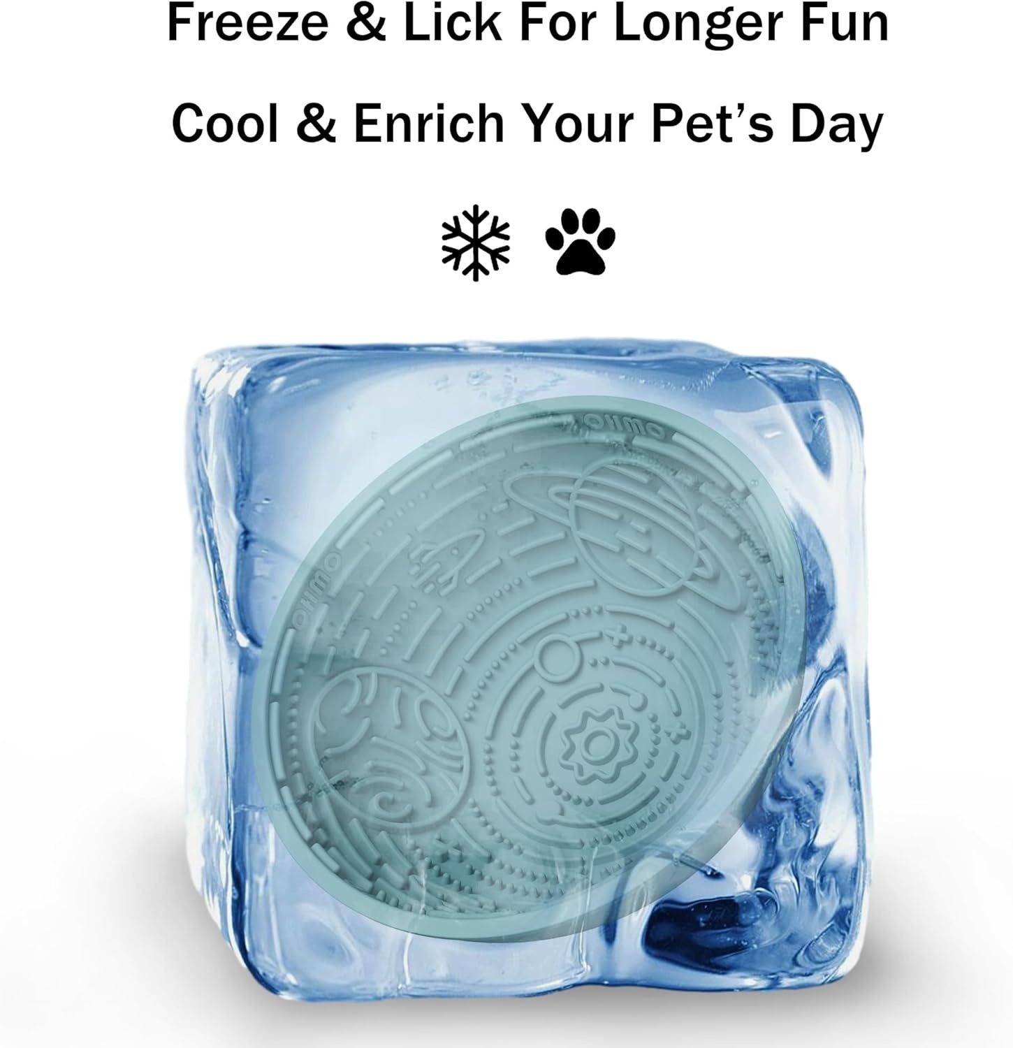 image:imageOHMO Lick Mat for Dogs and CatsSmall DarkampLight Blue 2pcs Enrichment Accessories Toy Space Star Easy Clean Pet Slow FeederSuction Cups Licking Pad for Anxiety Relief and Boredom ReductionLight Blue