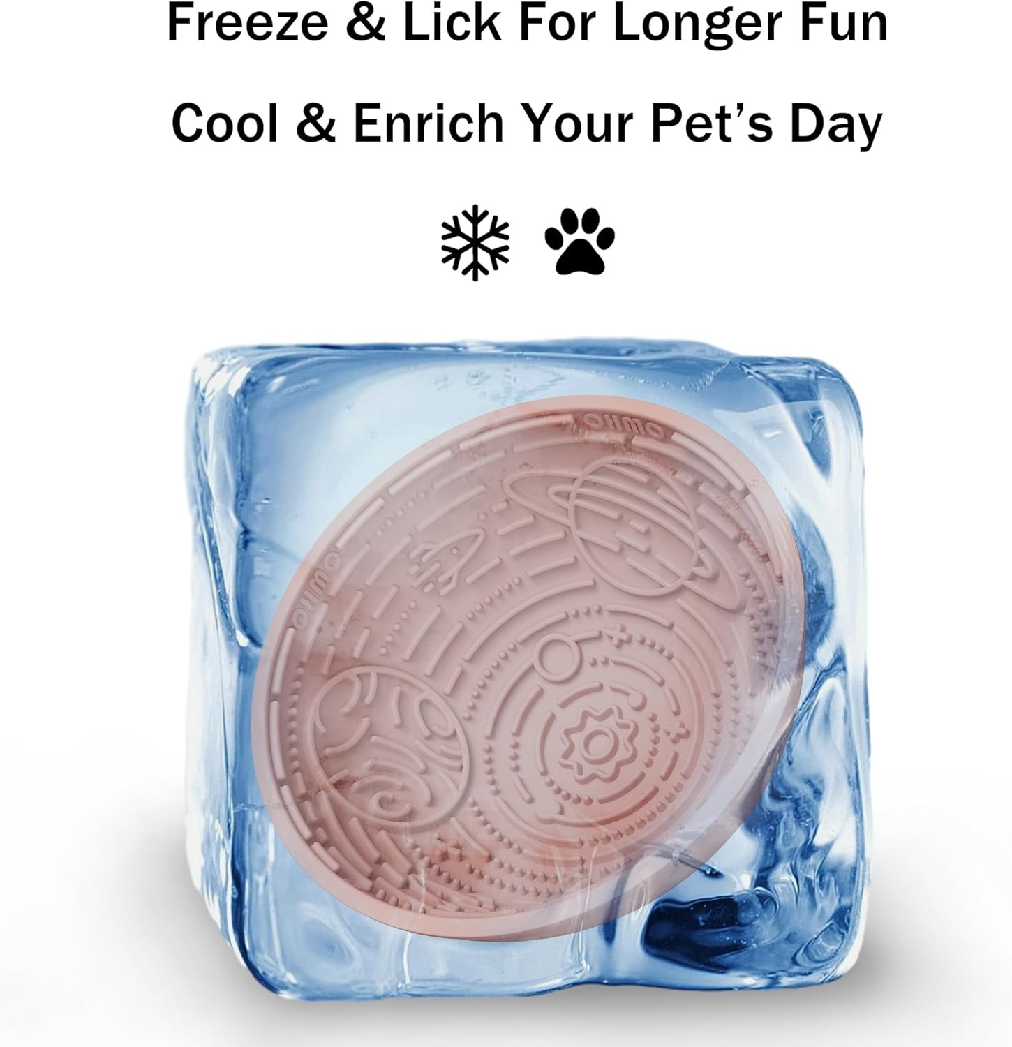 image:imageOHMO Lick Mat for Dogs and CatsSmall DarkampLight Blue 2pcs Enrichment Accessories Toy Space Star Easy Clean Pet Slow FeederSuction Cups Licking Pad for Anxiety Relief and Boredom ReductionCoral