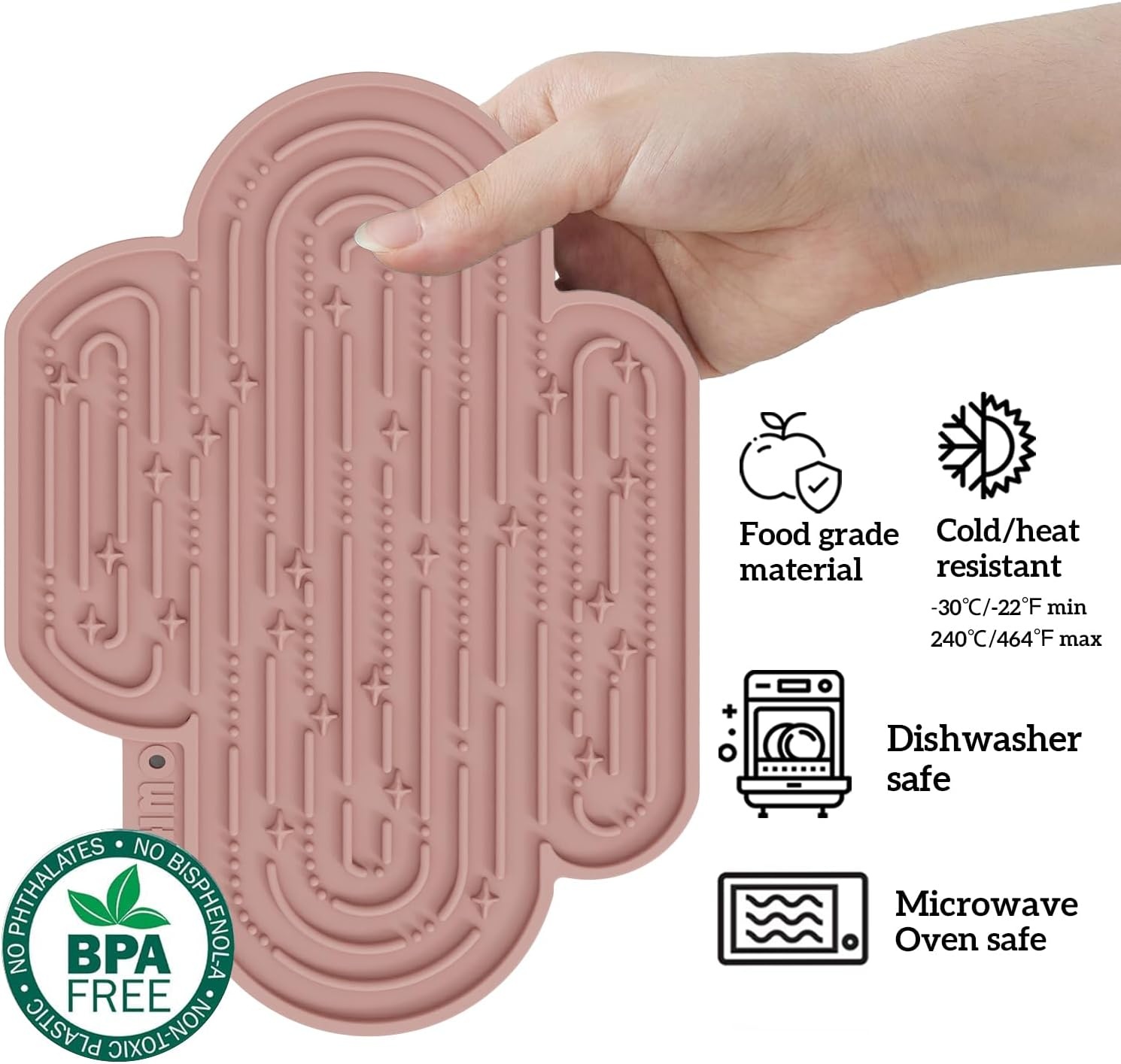 image:imageOHMOCactus Lick Mat for Dogs and Cats2 Pack Easy to Clean Pet Slow Feeder with Suction Cups Licking Pad for Anxiety Relief and Boredom ReductionCactusampLight GreenMarsCoral