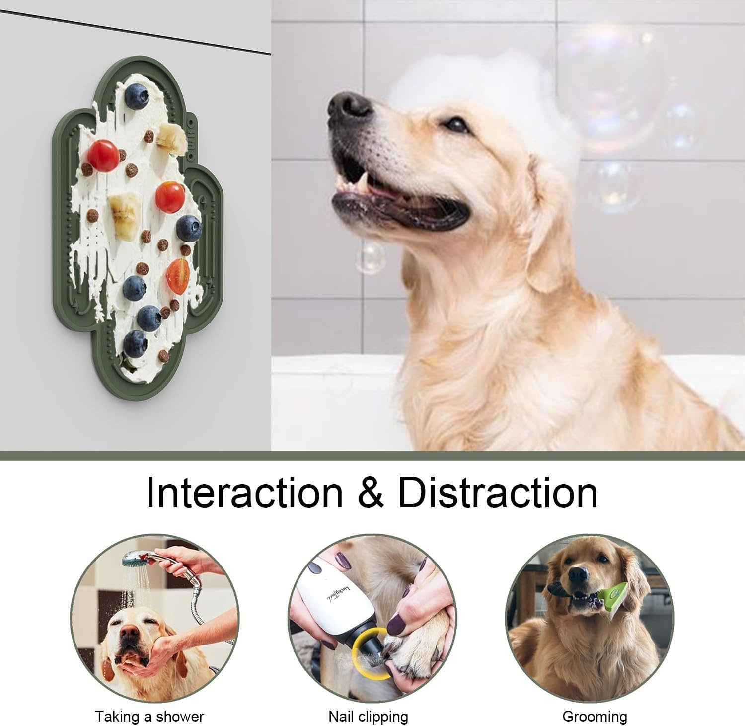 image:imageOHMOCactus Lick Mat for Dogs and Cats2 Pack Easy to Clean Pet Slow Feeder with Suction Cups Licking Pad for Anxiety Relief and Boredom ReductionCactusampLight GreenLight GreenCamo Green