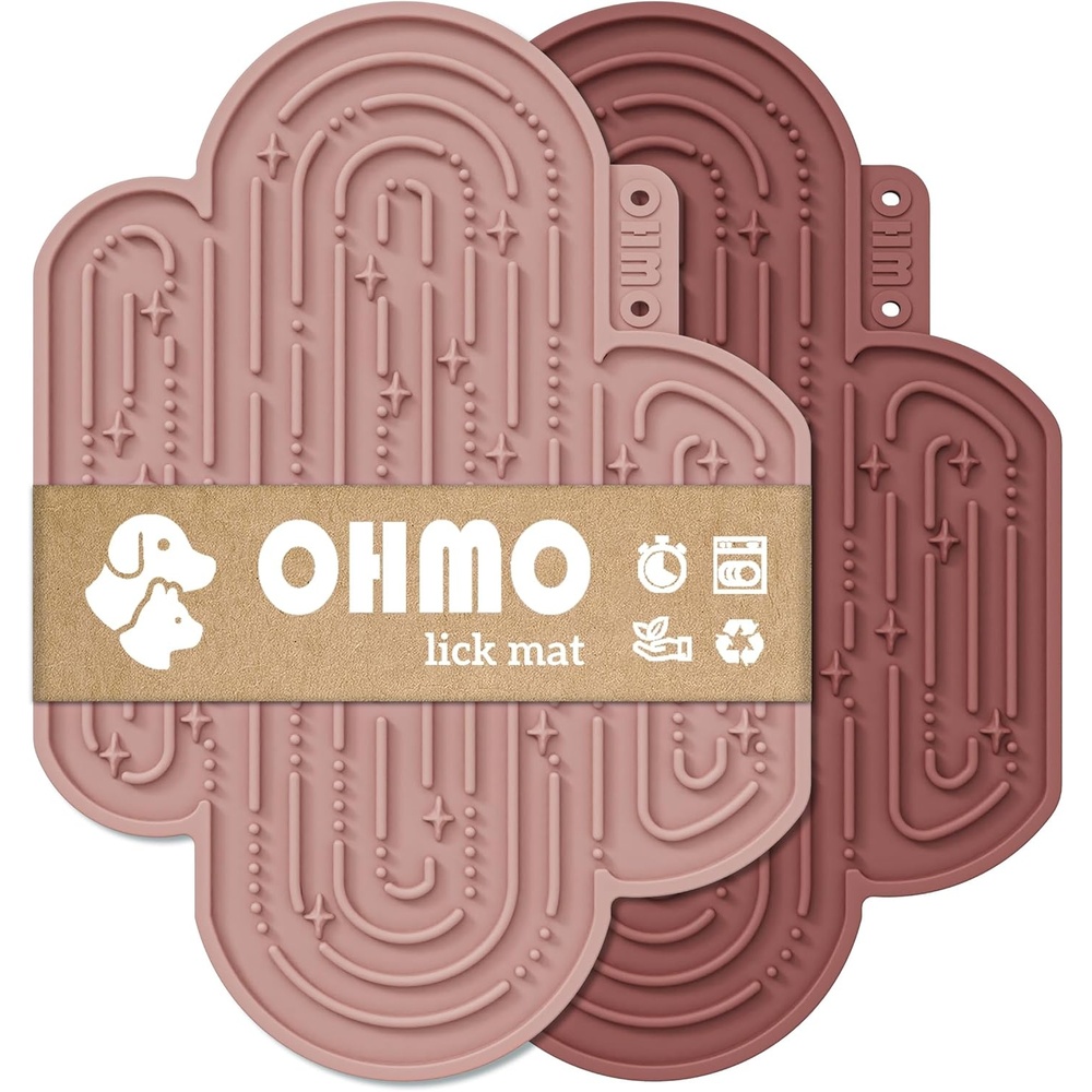 image:imageOHMOCactus Lick Mat for Dogs and Cats2 Pack Easy to Clean Pet Slow Feeder with Suction Cups Licking Pad for Anxiety Relief and Boredom ReductionCactusampLight GreenMarsCoral