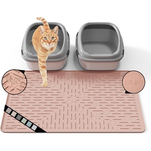 image:imageOHMO Cat Litter Mat Large Trapping Mat Premium Silicone Rubber 315x236 Sage Green Waterproof and BPA Free Kitty Litter Box Mat Easy to Clean and Keeps The Floor TidyCoral