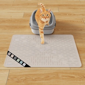 image:imageOHMO Cat Litter Mat Large Trapping Mat Premium Silicone Rubber 315x236 Sage Green Waterproof and BPA Free Kitty Litter Box Mat Easy to Clean and Keeps The Floor TidySemi Transparent