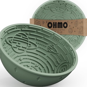 image:imageOHMO Lick Mat for Dogs and CatsSmall DarkampLight Blue 2pcs Enrichment Accessories Toy Space Star Easy Clean Pet Slow FeederSuction Cups Licking Pad for Anxiety Relief and Boredom ReductionSage Green