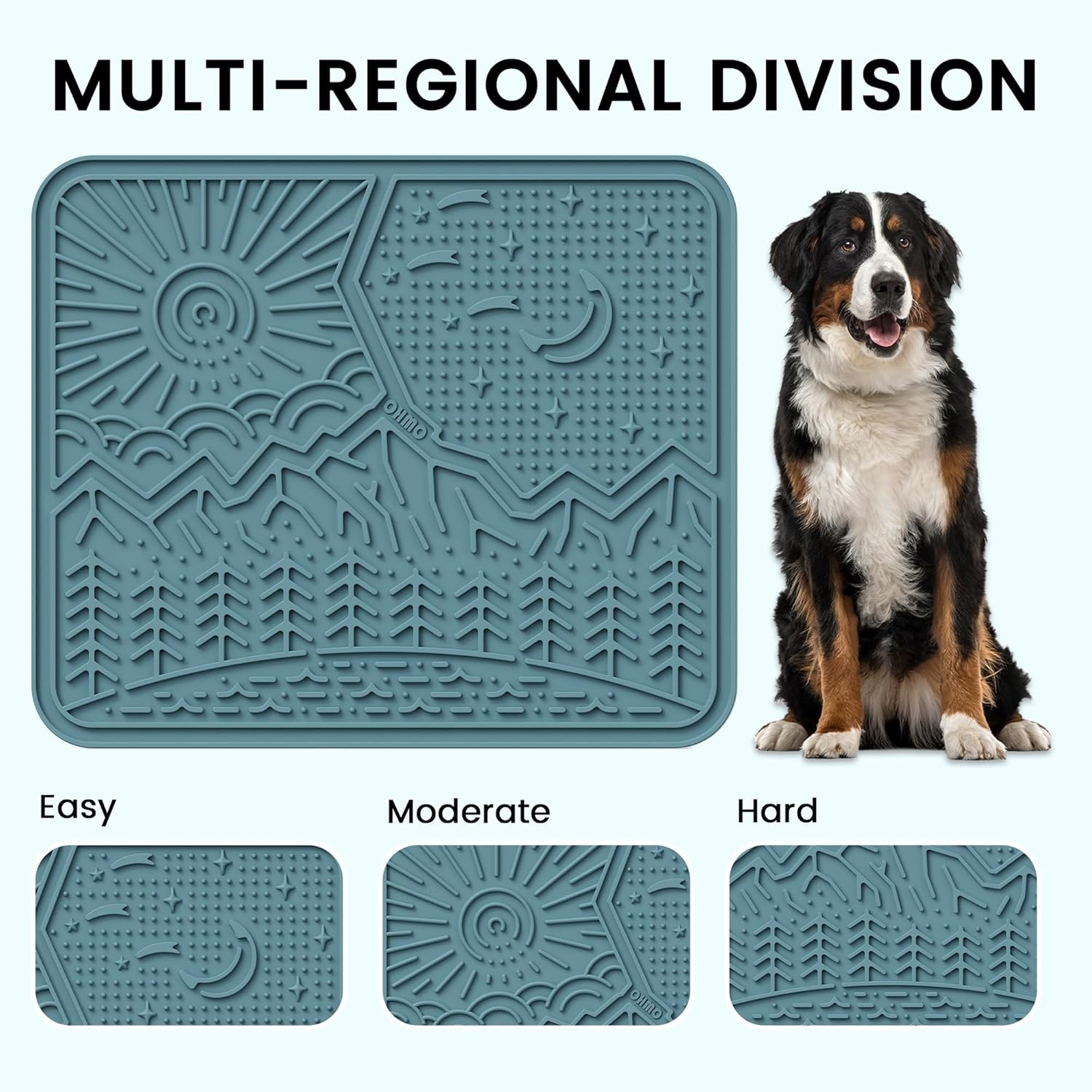 image:imageOHMO Lick Mat for Dogs and Cats Large2 Pack Nature Design Easy to Clean Pet Slow Feeder with Suction Cups for Anxiety Relief and Boredom ReductionOliveSage GreenLight Blue