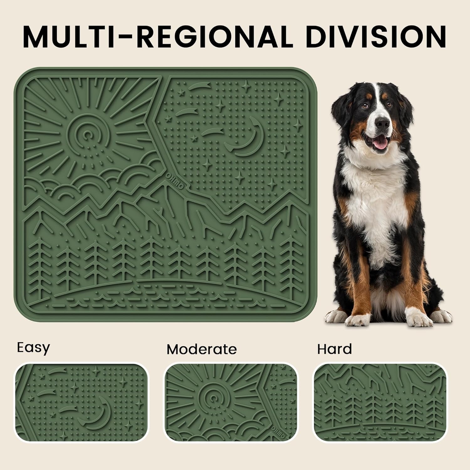 image:imageOHMO Lick Mat for Dogs and Cats Large2 Pack Nature Design Easy to Clean Pet Slow Feeder with Suction Cups for Anxiety Relief and Boredom ReductionOliveSage GreenOlive Green