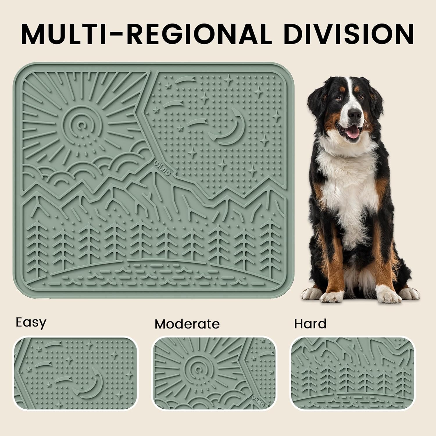 image:imageOHMO Lick Mat for Dogs and Cats Large2 Pack Nature Design Easy to Clean Pet Slow Feeder with Suction Cups for Anxiety Relief and Boredom ReductionOliveSage GreenSage Green