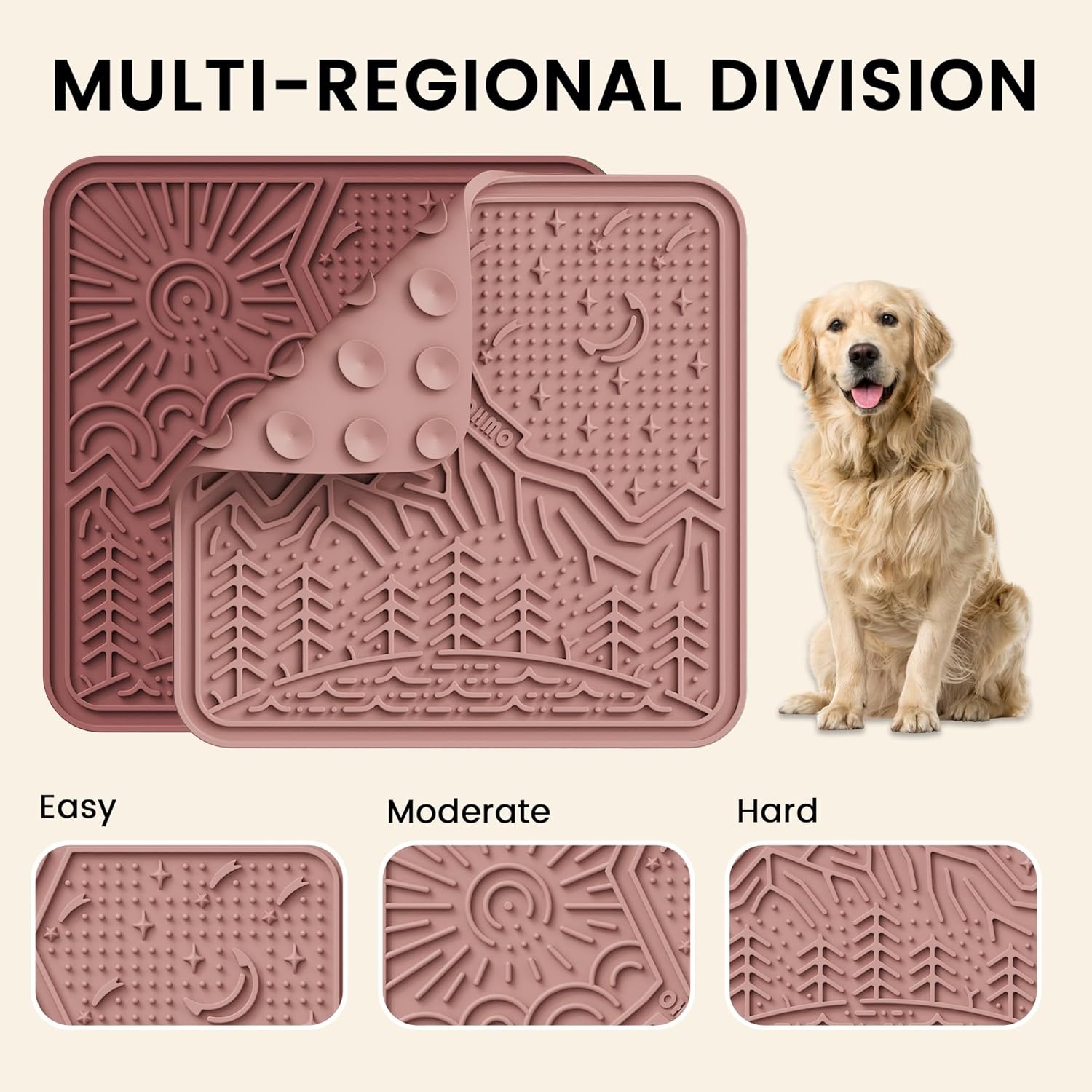 image:imageOHMO Lick Mat for Dogs and Cats Large2 Pack Nature Design Easy to Clean Pet Slow Feeder with Suction Cups for Anxiety Relief and Boredom ReductionOliveSage GreenMarsCoral