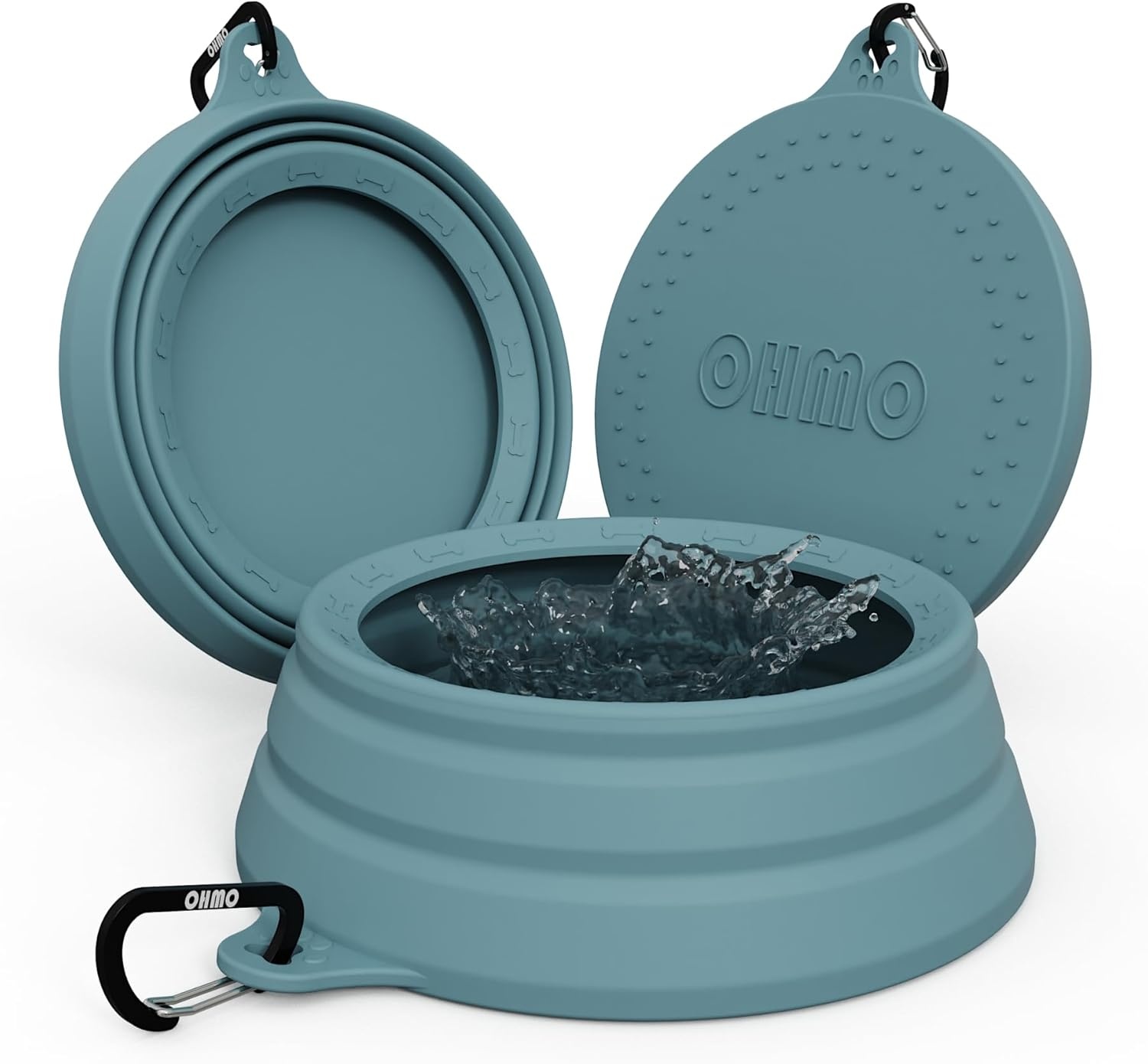 image:imageOHMO Spill Proof Collapsible Dog Water Bowl Large 34oz for Cars No Splash Portable Bowls for Dog Travel Pet Essentials for Road Trips Cat Travel AccessoriesLight Blue