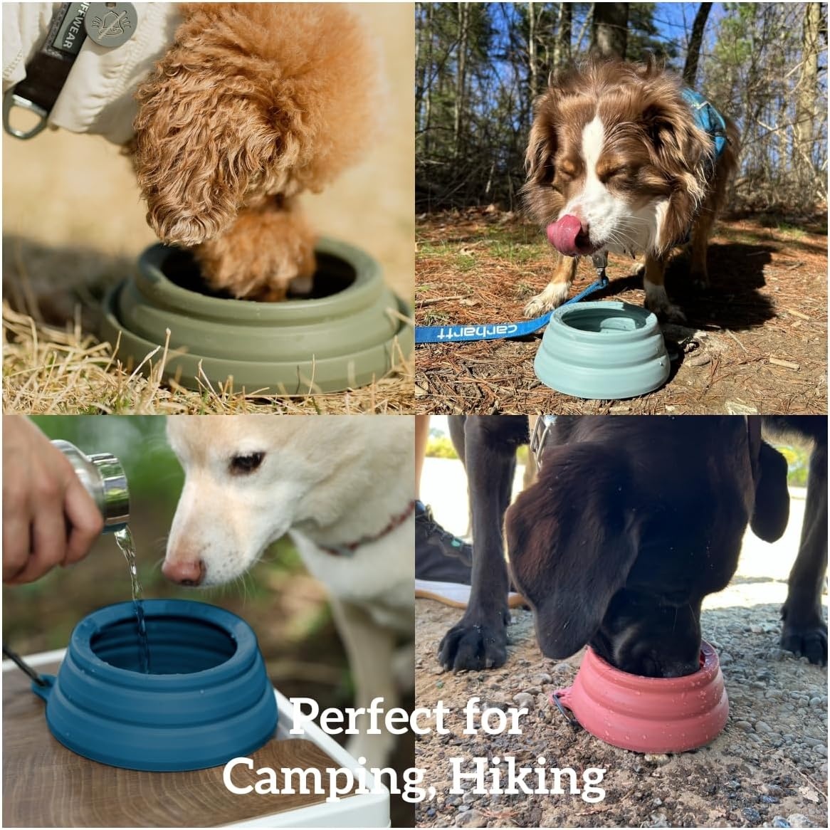 image:imageOHMO Spill Proof Collapsible Dog Water Bowl Large 34oz for Cars No Splash Portable Bowls for Dog Travel Pet Essentials for Road Trips Cat Travel AccessoriesCamo Green
