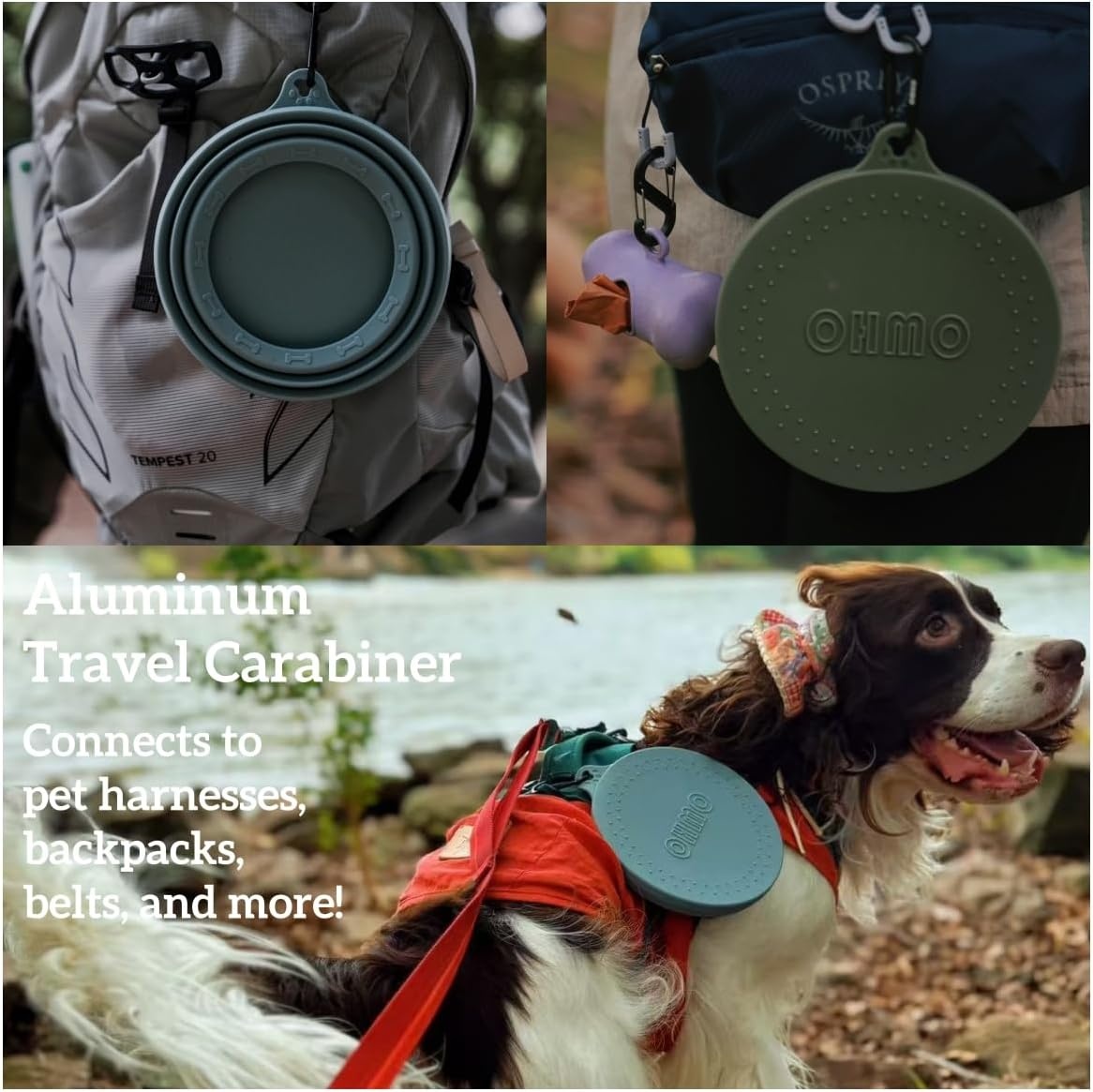 image:imageOHMO Spill Proof Collapsible Dog Water Bowl Large 34oz for Cars No Splash Portable Bowls for Dog Travel Pet Essentials for Road Trips Cat Travel AccessoriesLight Blue