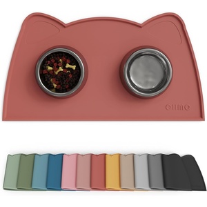 image:imageOHMO  Cat Food Mat Silicone Pet Feeding Mat for Floor NonSkid Waterproof Dog Water Bowl Tray Easy to Clean Pet PlacematErythrinus