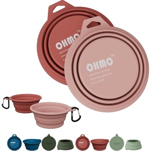 image:imageOHMO Collapsible Dog Bowl 2 Pack Camo amp Light Green 12oz400ml Premium Silicone Pet Water Bowls for Cats amp Dogs Portable Foldable Dog Travel Bowls for Outdoor Camping HikingErythrinusCoral