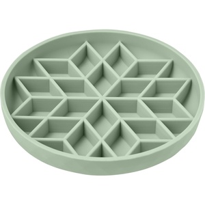 image:imageOHMO Slow Feeder Dog Bowls Sunrise Coral Enrichment Toy Soft Silicone Food Safe Feeding Bowl Non Slip Suction Cup for All Breed Pet Cat Slow Down Eating Dishes Boredom and Anxiety ReducerSage Green
