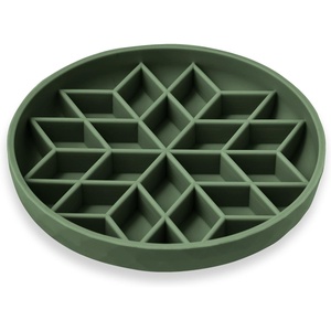 image:imageOHMO Slow Feeder Dog Bowls Sunrise Coral Enrichment Toy Soft Silicone Food Safe Feeding Bowl Non Slip Suction Cup for All Breed Pet Cat Slow Down Eating Dishes Boredom and Anxiety ReducerCamo Green
