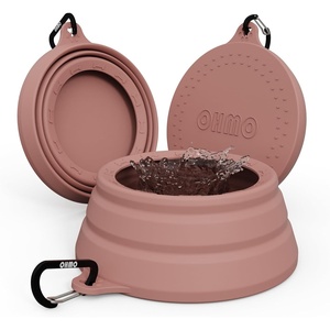 image:imageOHMO Spill Proof Collapsible Dog Water Bowl Large 34oz for Cars No Splash Portable Bowls for Dog Travel Pet Essentials for Road Trips Cat Travel AccessoriesCoral